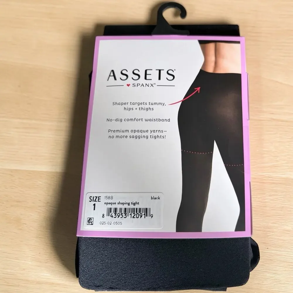 ASSETS Spanx Opaque Shaping Tights w/ built-in shaper short Size 1 NIP